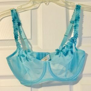 Wacoal Sheer Unlined Lace Trimmed Full Coverage Underwire Bra Aqua 32D